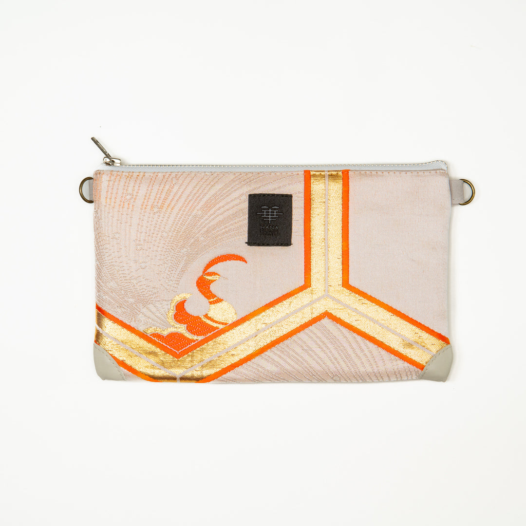 【HANA TOKYO】ポーチミディアム / 孔雀オレンジ