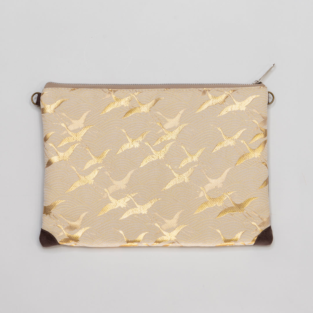 【HANA TOKYO】ポーチラージ / 鶴と松・ブラウン