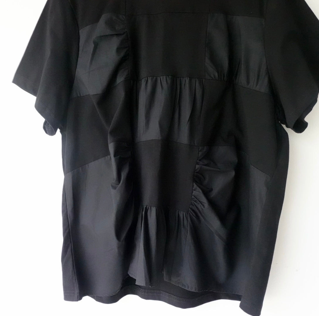 【KILYEDNA select】パッチワーク半袖Tシャツ  black/white