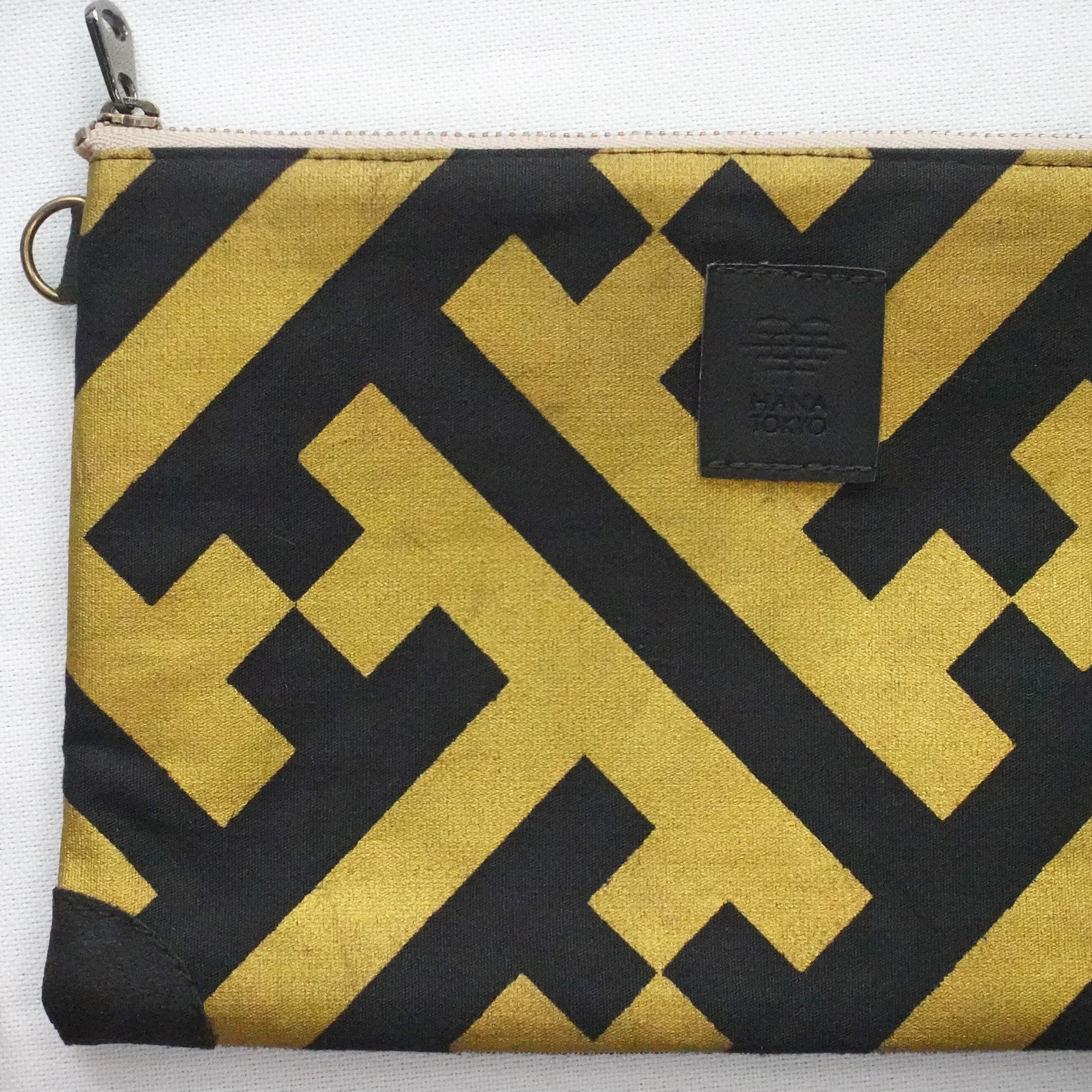 【HANA TOKYO】帯ポーチ ブラック×ゴールド・紗綾形