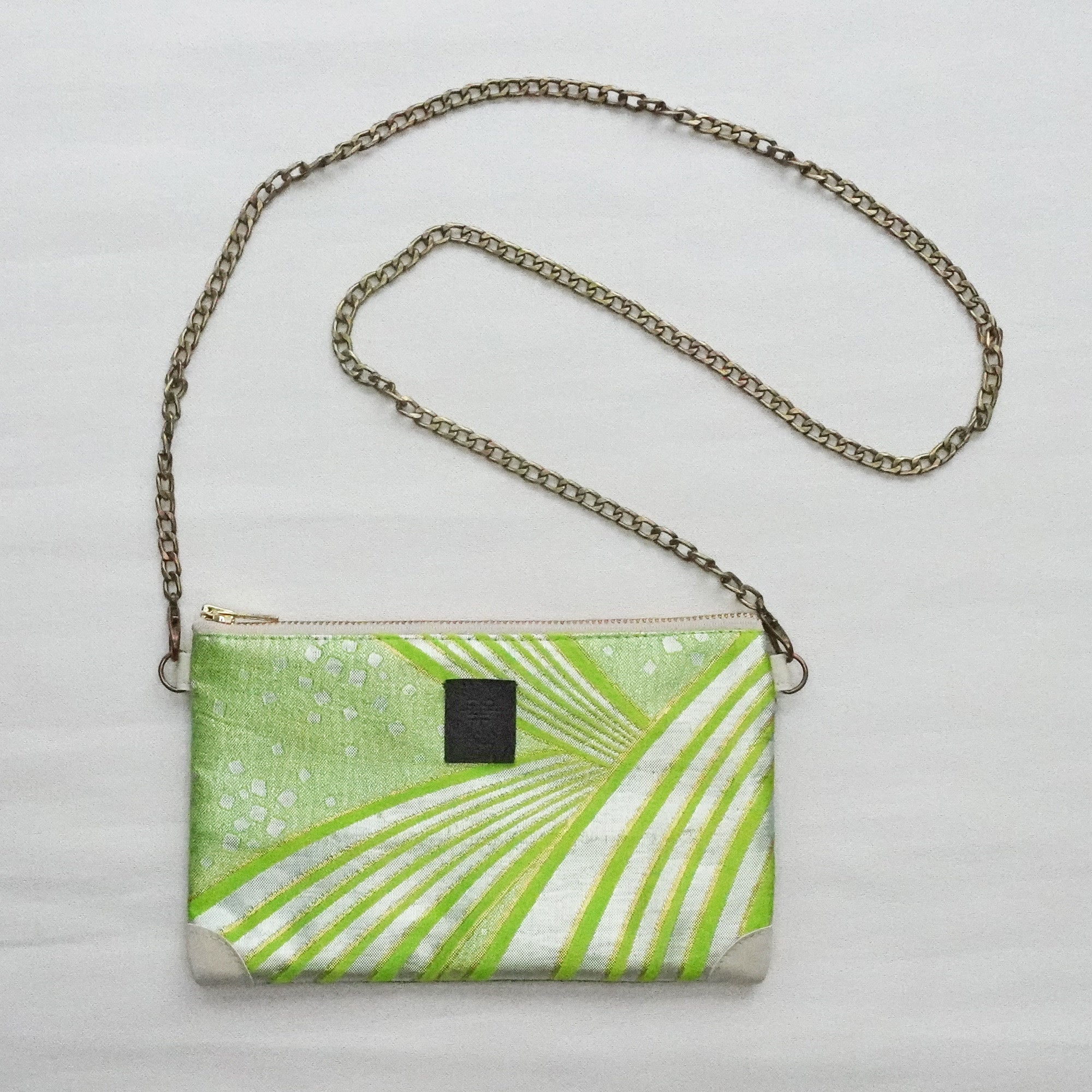 【HANA TOKYO】帯ポーチ ライトグリーン波