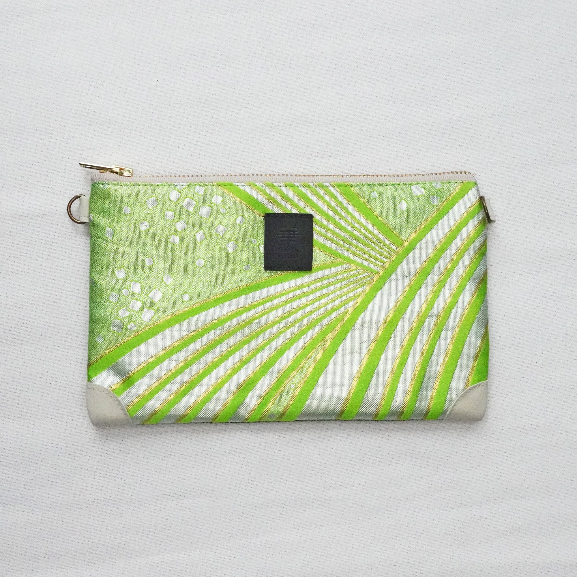 【HANA TOKYO】帯ポーチ ライトグリーン波