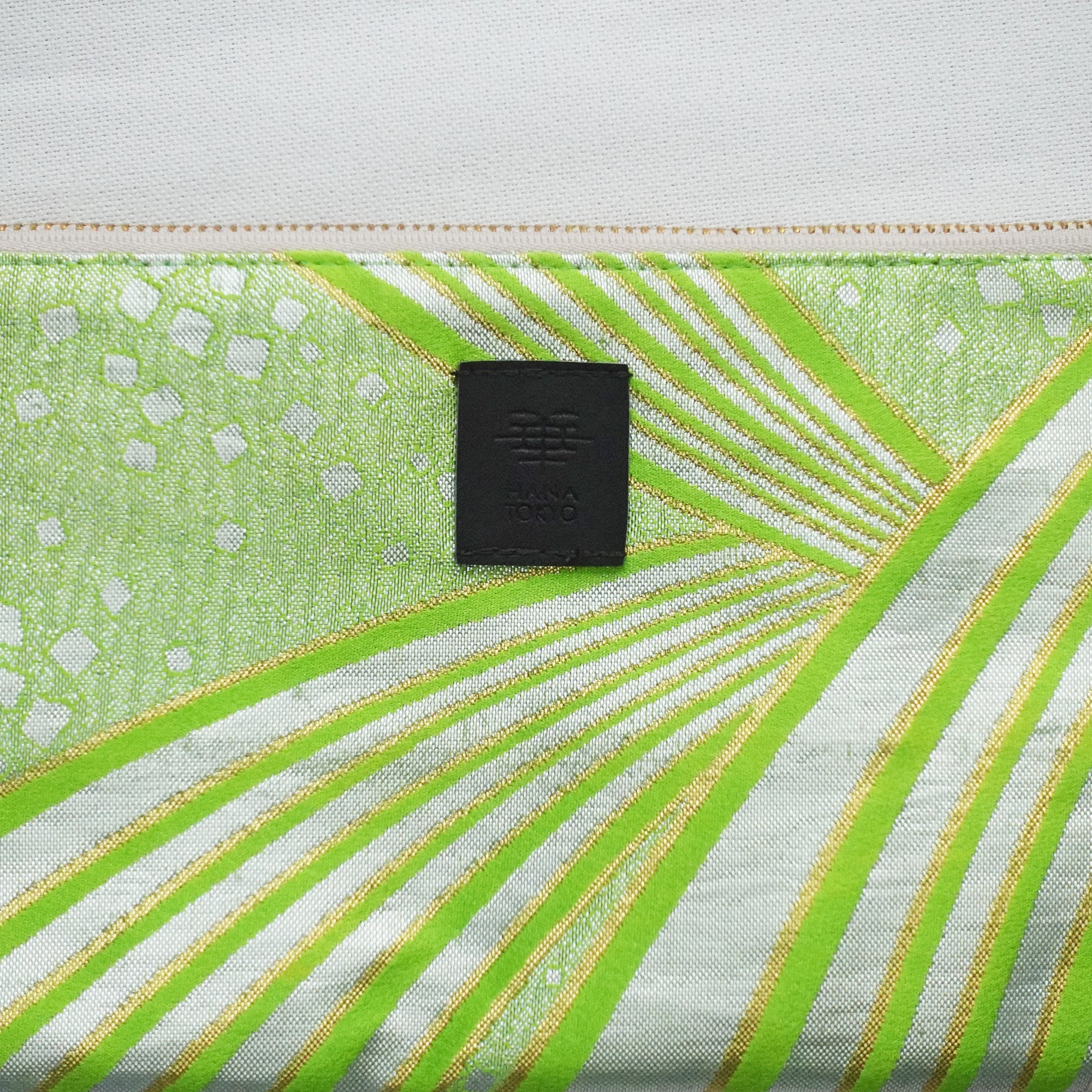 【HANA TOKYO】帯ポーチ ライトグリーン波