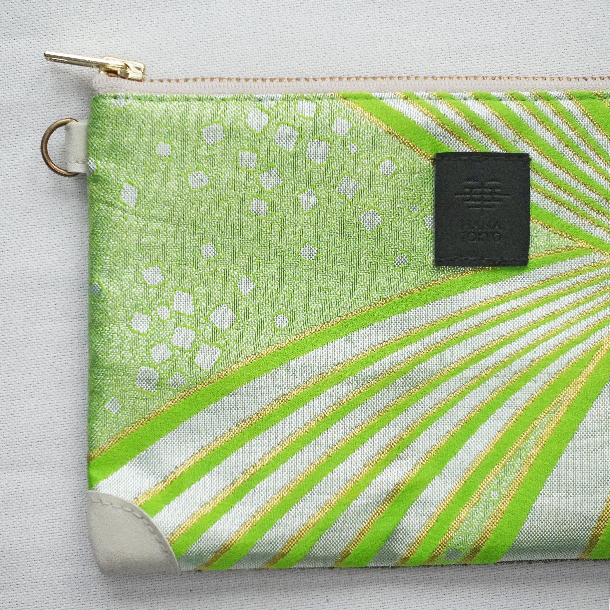 【HANA TOKYO】帯ポーチ ライトグリーン波