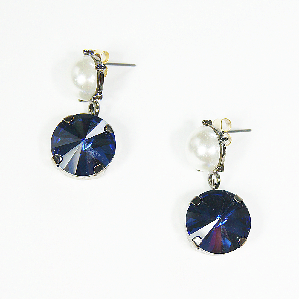 Snowdrops (pierced earrings) blue / black