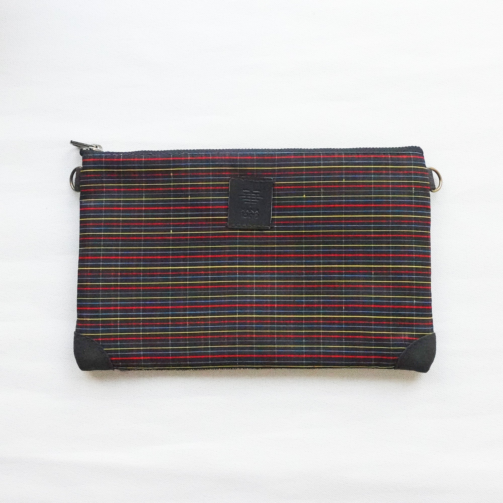 【HANA TOKYO】着物ポーチ ブラック格子1