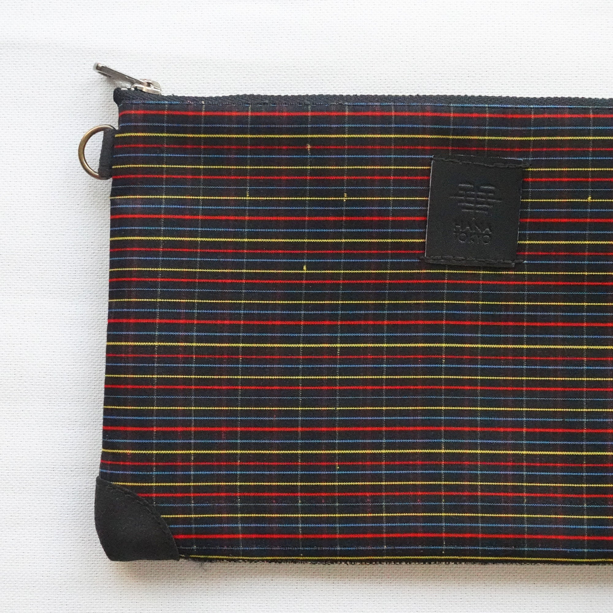 【HANA TOKYO】着物ポーチ ブラック格子1