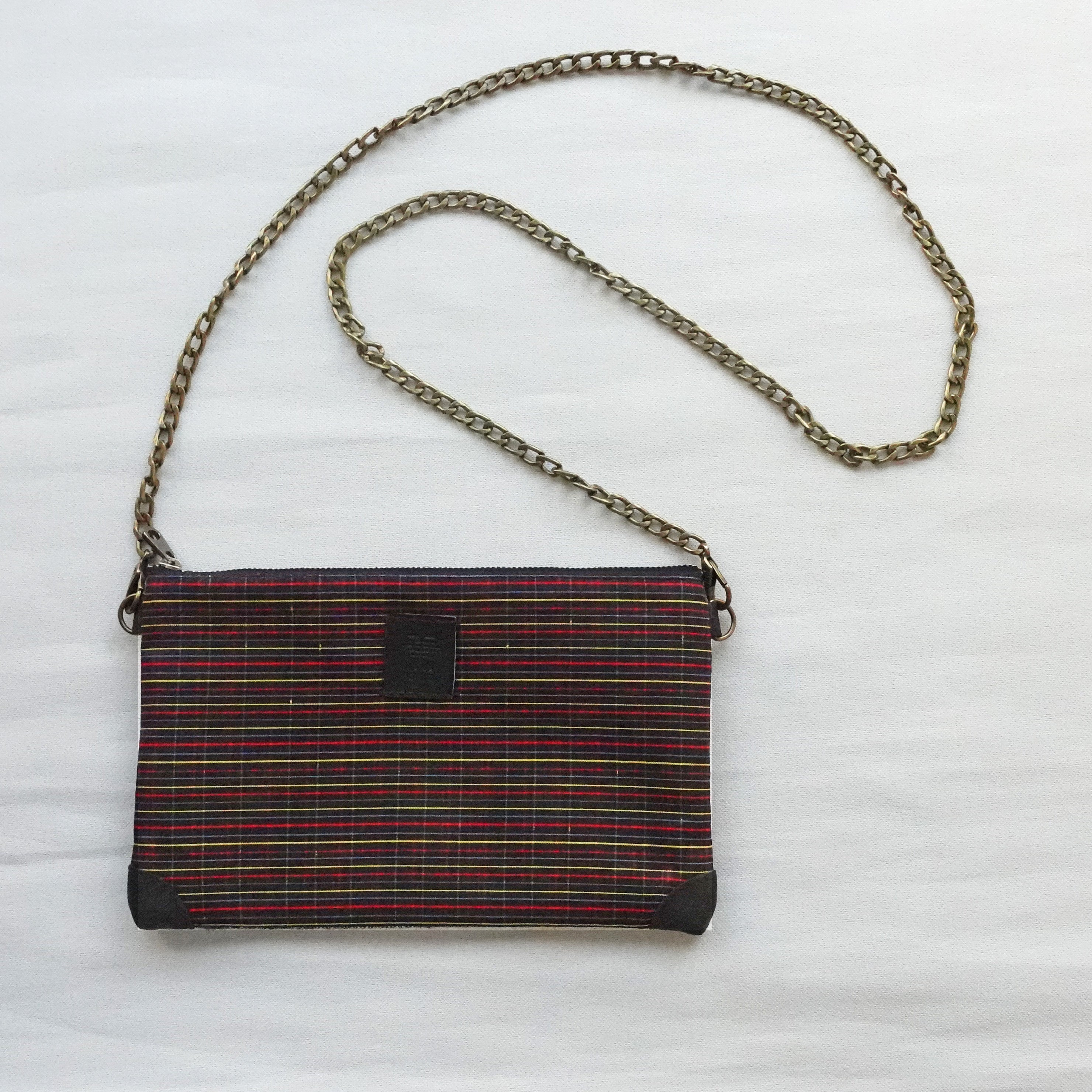 【HANA TOKYO】着物ポーチ ブラック格子1