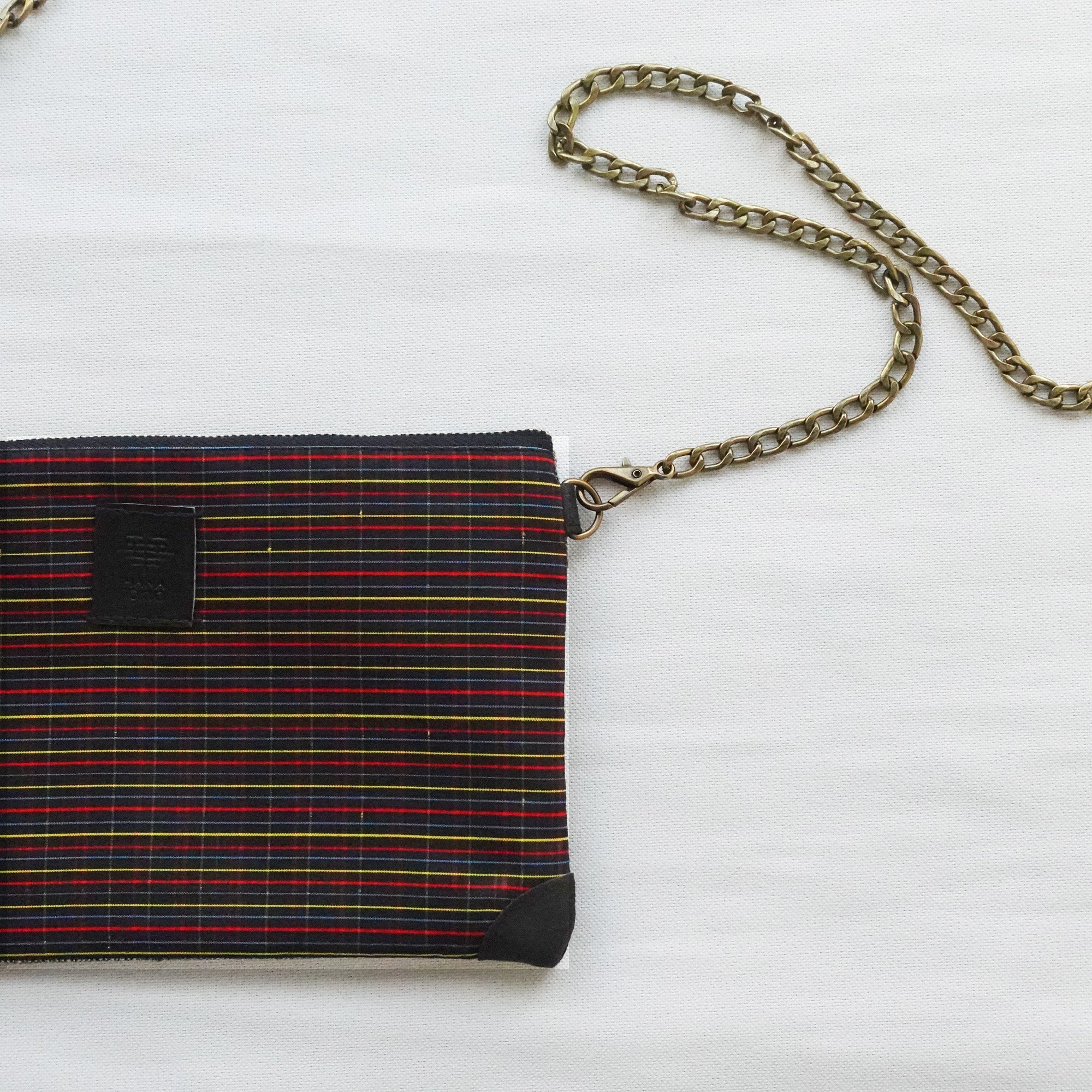 【HANA TOKYO】着物ポーチ ブラック格子1