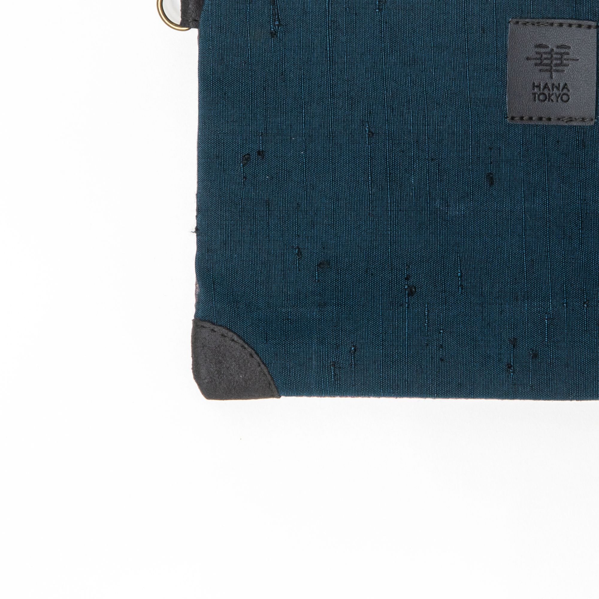 【HANA TOKYO】着物ポーチ 紬ブルー無地