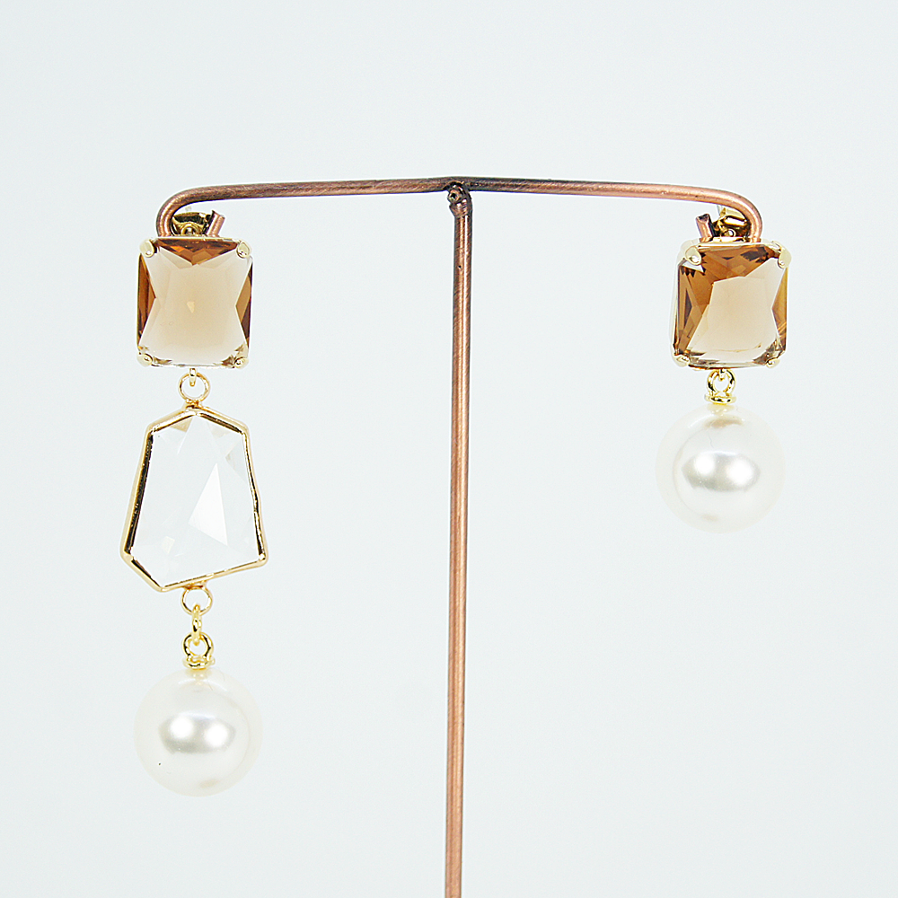 Ball eve (pierced earrings) black / brown / gray