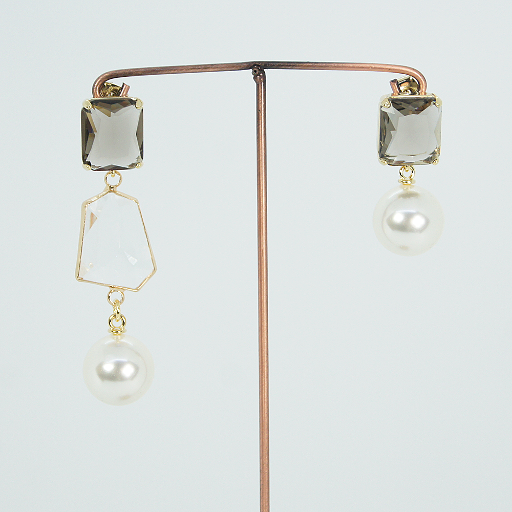 Ball eve (pierced earrings) black / brown / gray