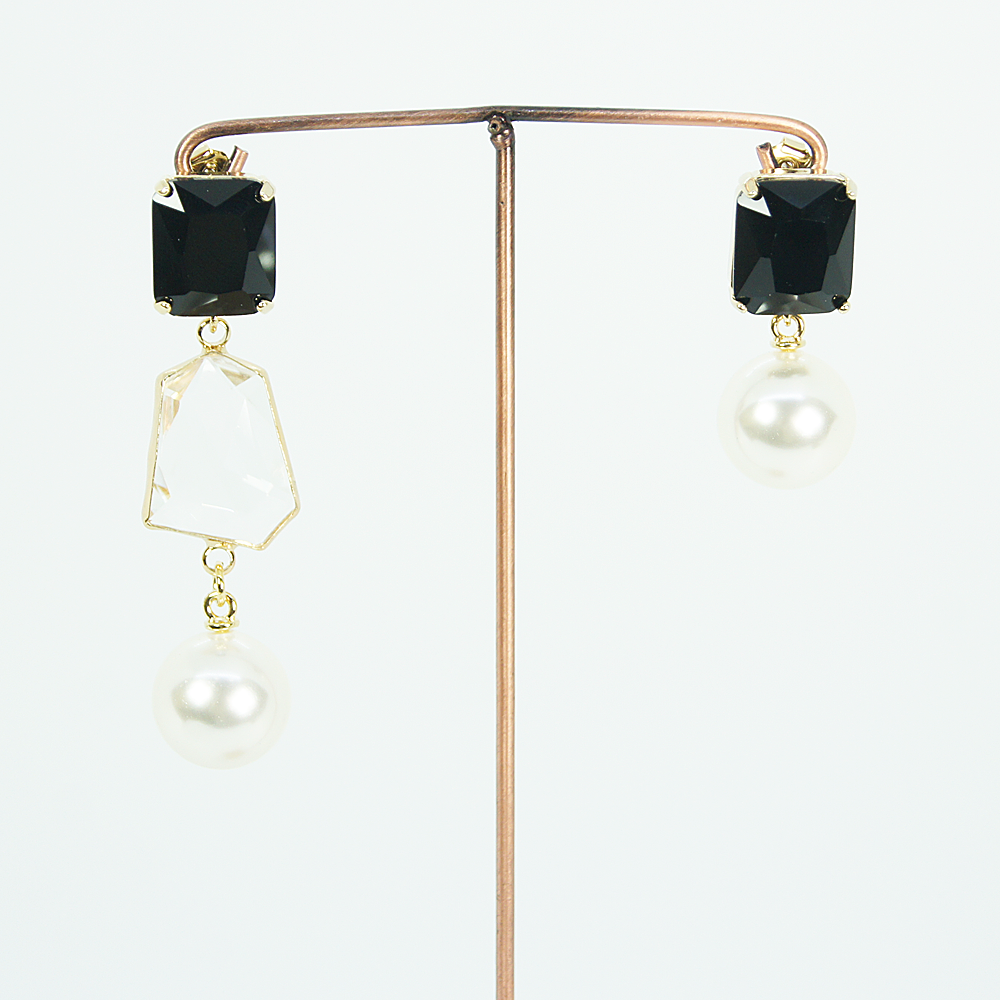 Ball eve (pierced earrings) black / brown / gray