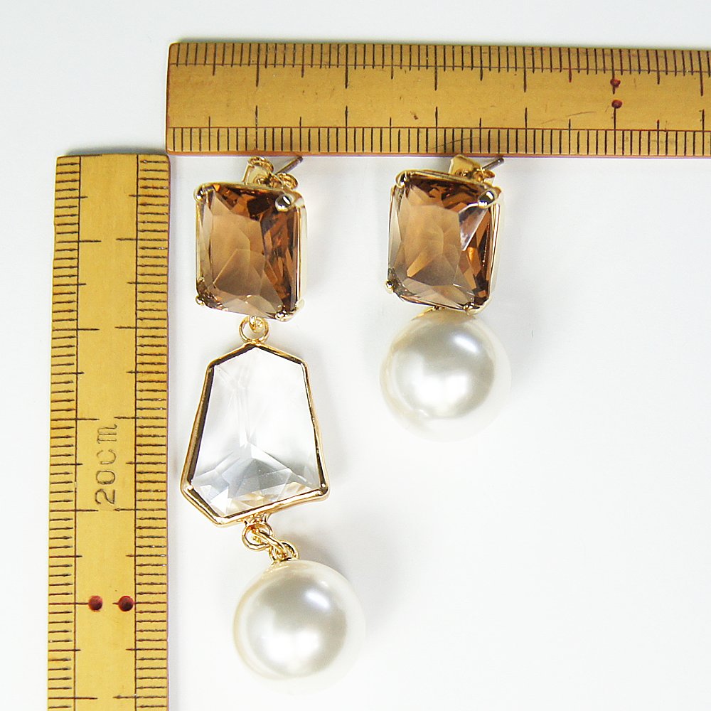 Ball eve (pierced earrings) black / brown / gray