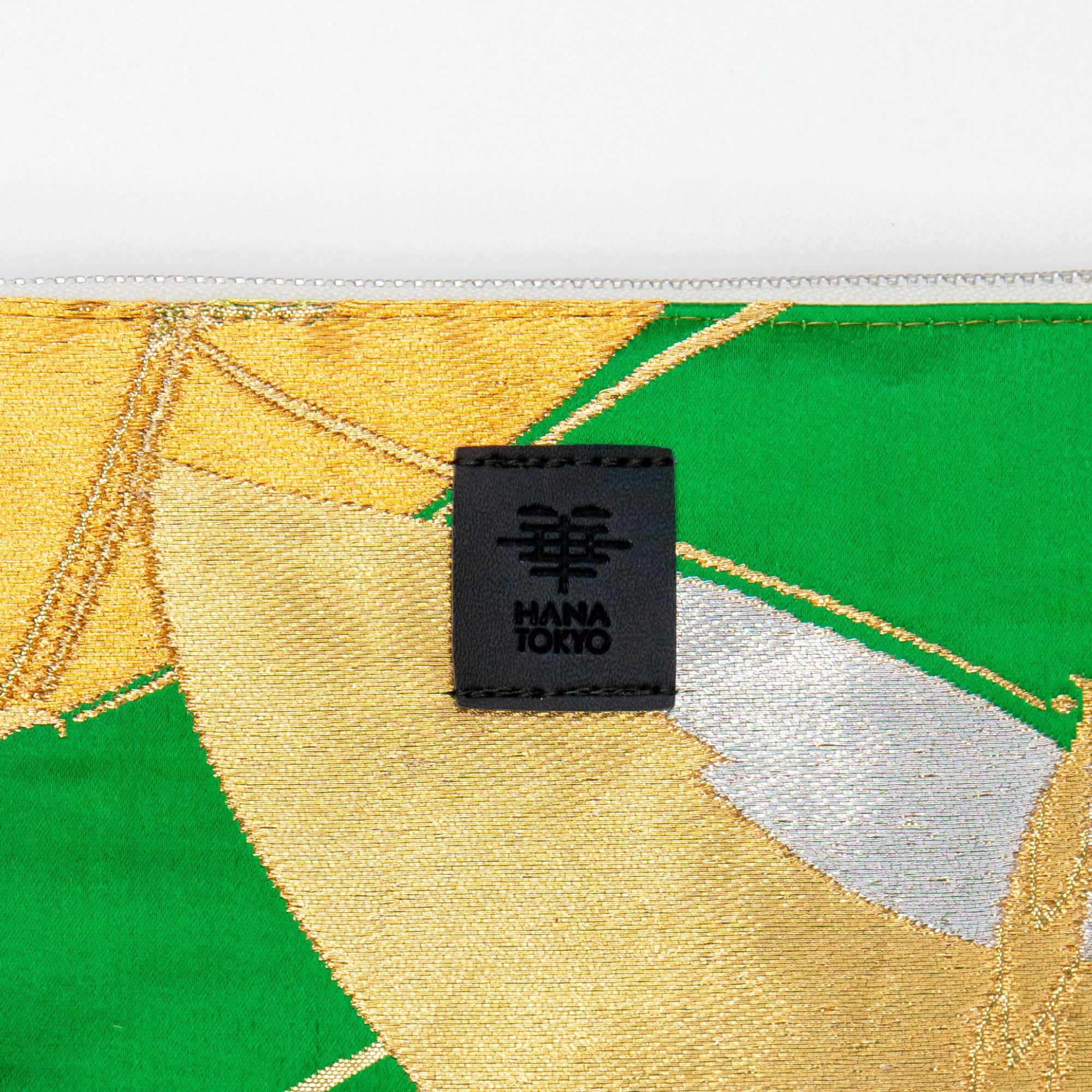 【HANA TOKYO】ポーチミディアム / 蝶ゴールド×グリーン