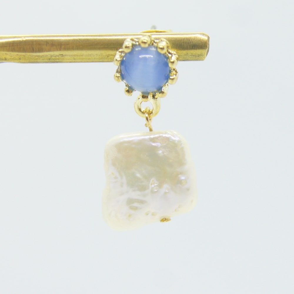 Freshwater pearls and stones blue / pink