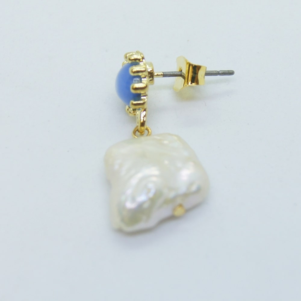 Freshwater pearls and stones blue / pink