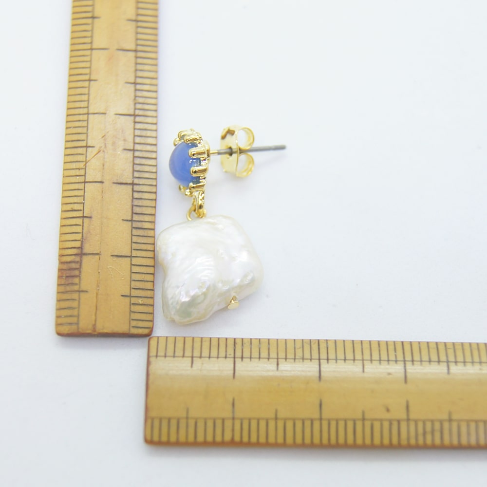 Freshwater pearls and stones blue / pink