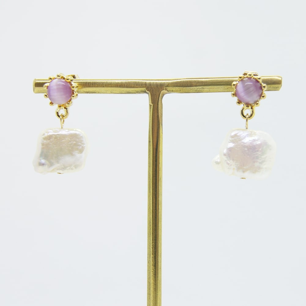 Freshwater pearls and stones blue / pink