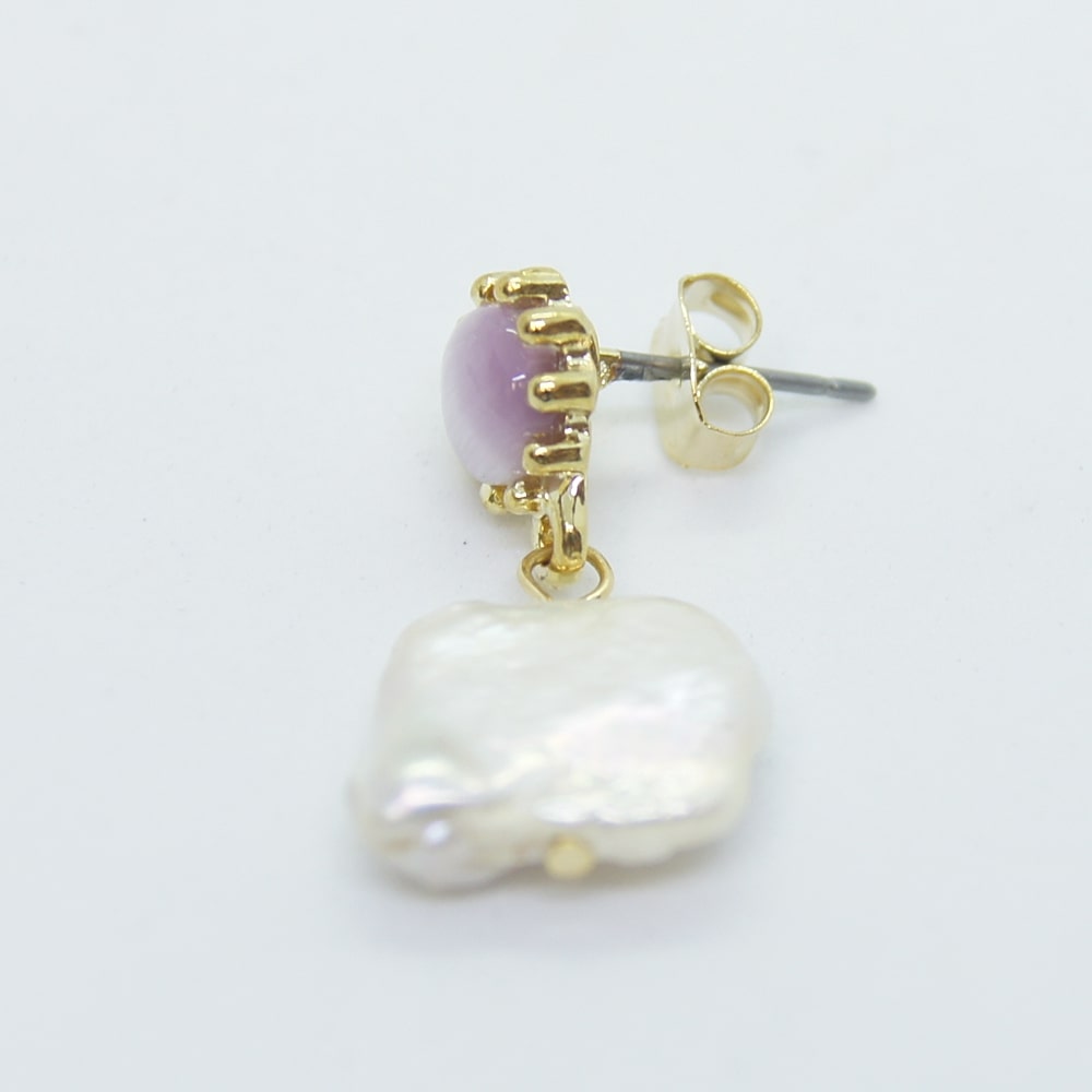 Freshwater pearls and stones blue / pink