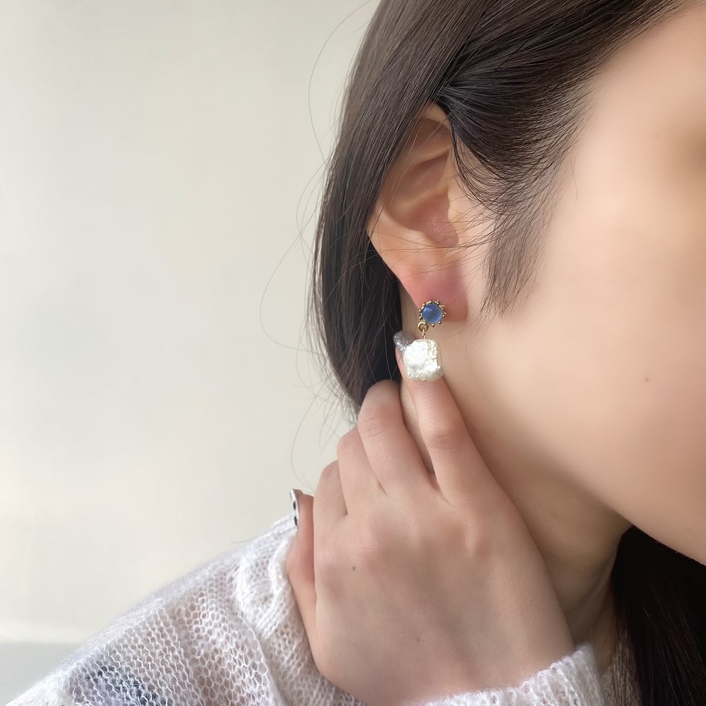 Freshwater pearls and stones blue / pink