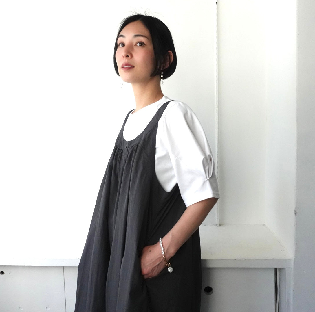 Knit x organdy dress [1 item for each color]