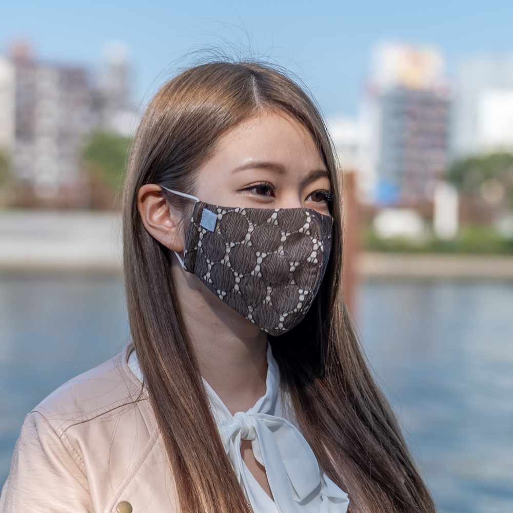Comfortable to wear all season [Beauty mask] [4 types of lace dots] Baby blue / brown / baby pink / gray