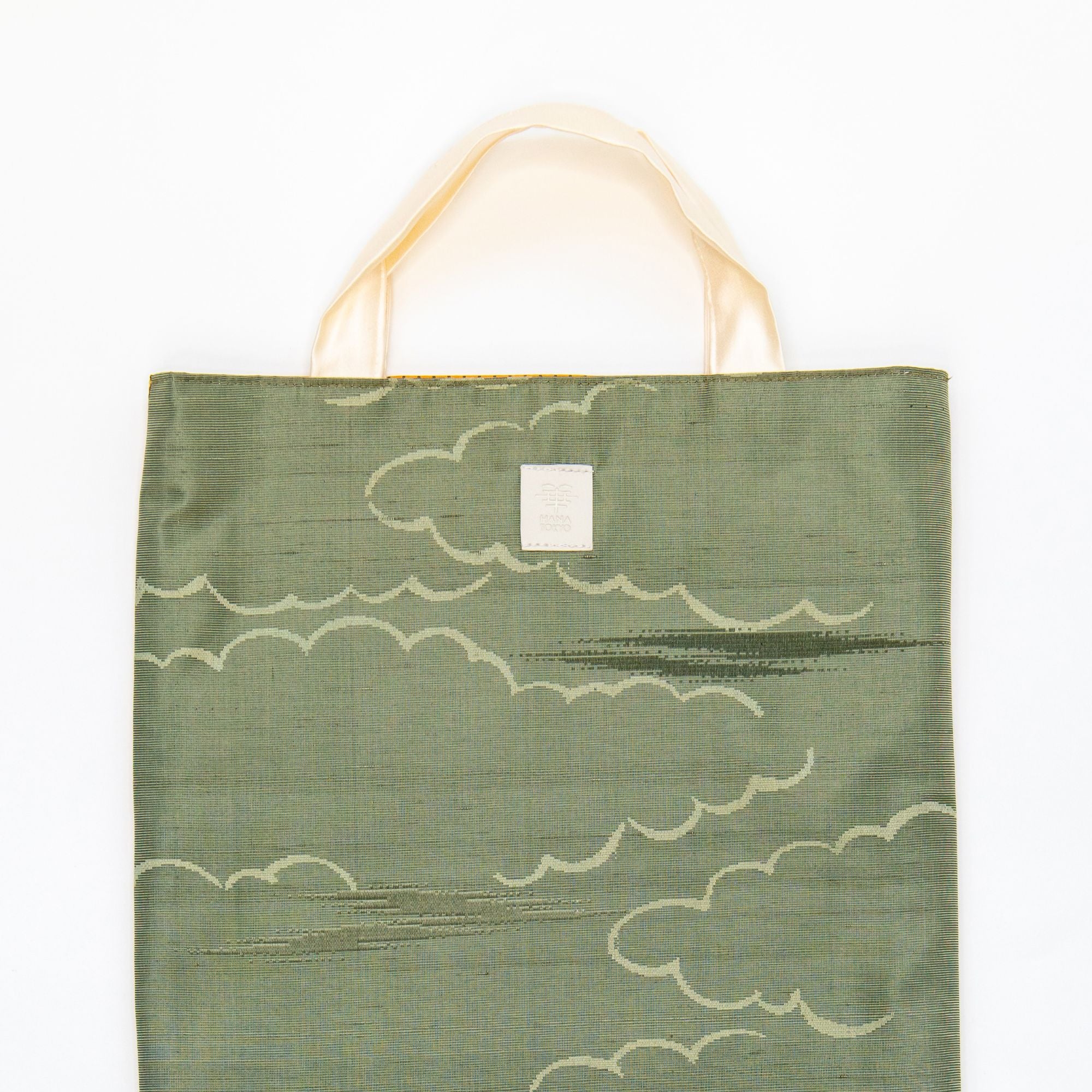 MORABITO オリーブグリーン トートバッグ HANA TOKYO / 着物トートバッグ [雲 グリーン]