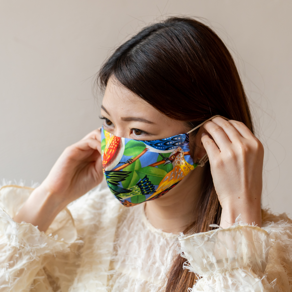 Comfortable to wear all season [Beauty mask] 4 types of US cotton [Tahiti / Paisley / Feather / Mimosa]