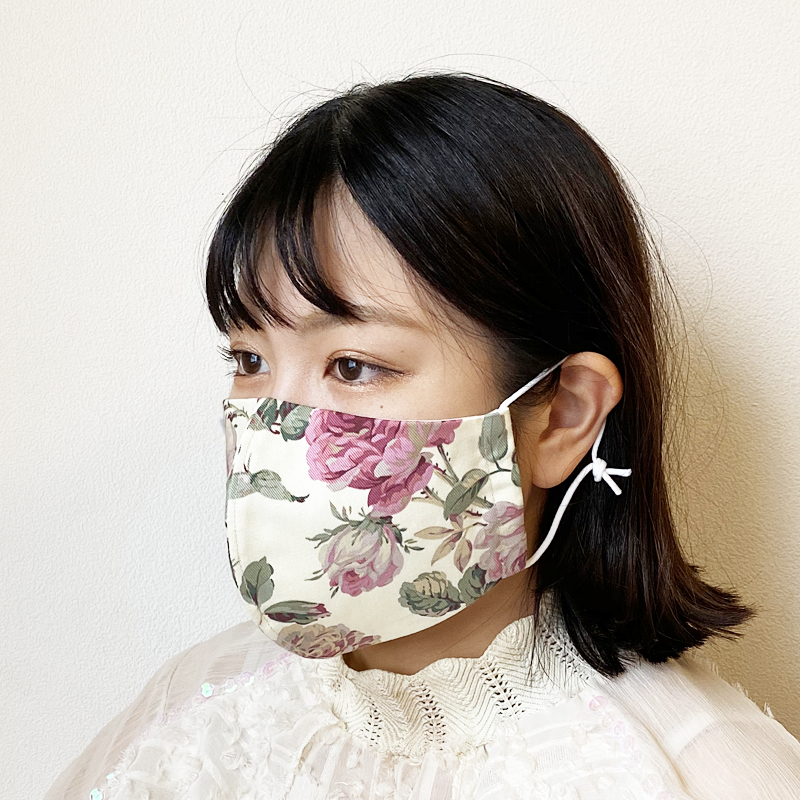 Comfortable to wear all season [Beauty mask] 3 kinds of floral patterns [Old rose / Cosmos / Hydrangea]