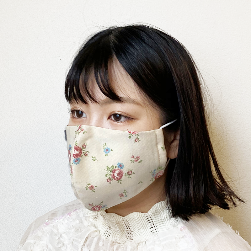 Comfortable to wear all season [Beauty mask] 3 kinds of floral patterns [Classic rose / Sweet pea / Pink rose]