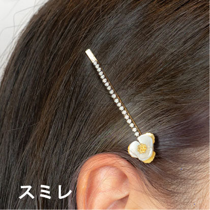 Shell beads flower motif hairpin